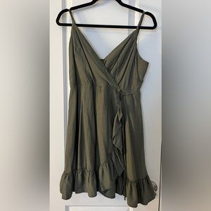 Green wrap dress